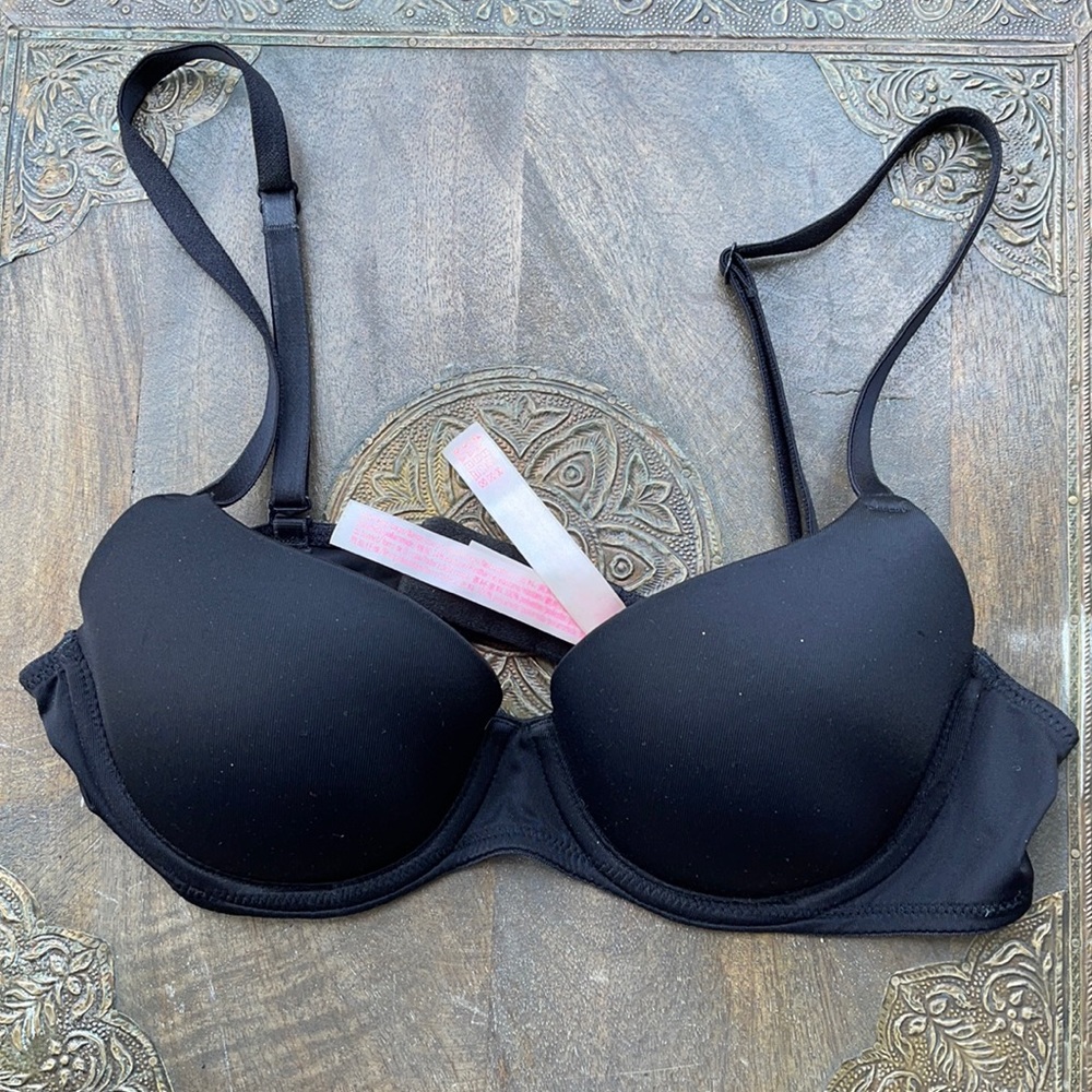pink victoria’s secret black bra 34A